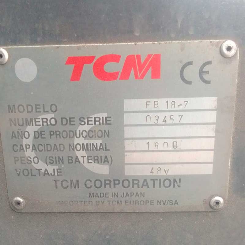 Electrica 1800kg | Mástil tríplex 4800mm TCM - Imagen 3